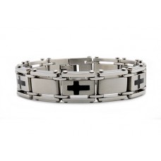 Stainless Steel Cross Link Bracelet 8.25"